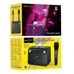 HOCO ensemble karaoke : enceinte sans fil + microphone sans fil Warm Sound BS41 noir (+ BT, TF, USB, AUX)