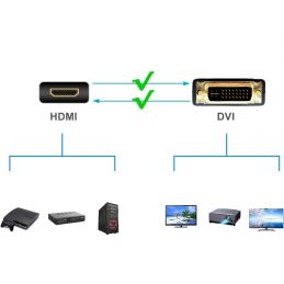 Adaptateur DVI-I 24+5 Broches Mâle vers HDMI Femelle