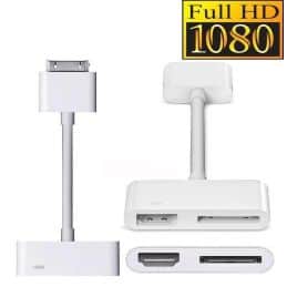 Adaptateur Câble TV AV Dock 30 PIN vers HDMI HDTV pour iPad 2 iPhone 4 4S