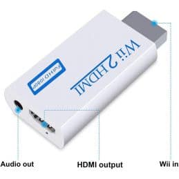 Wii to HDMI Converter, convertisseur Adaptateur vidéo Full HD 1080P avec Audio 3,5 mm