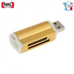 LECTEUR CARTES MEMOIRE USB SD MICRO-SD MMC M2 GOLD